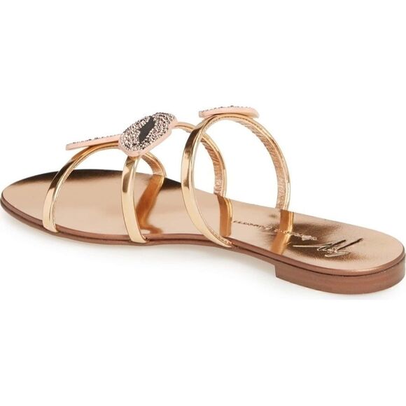 Giuseppe Zanotti Lips Three-Band Flat Slide Sandal - Picture 8 of 8